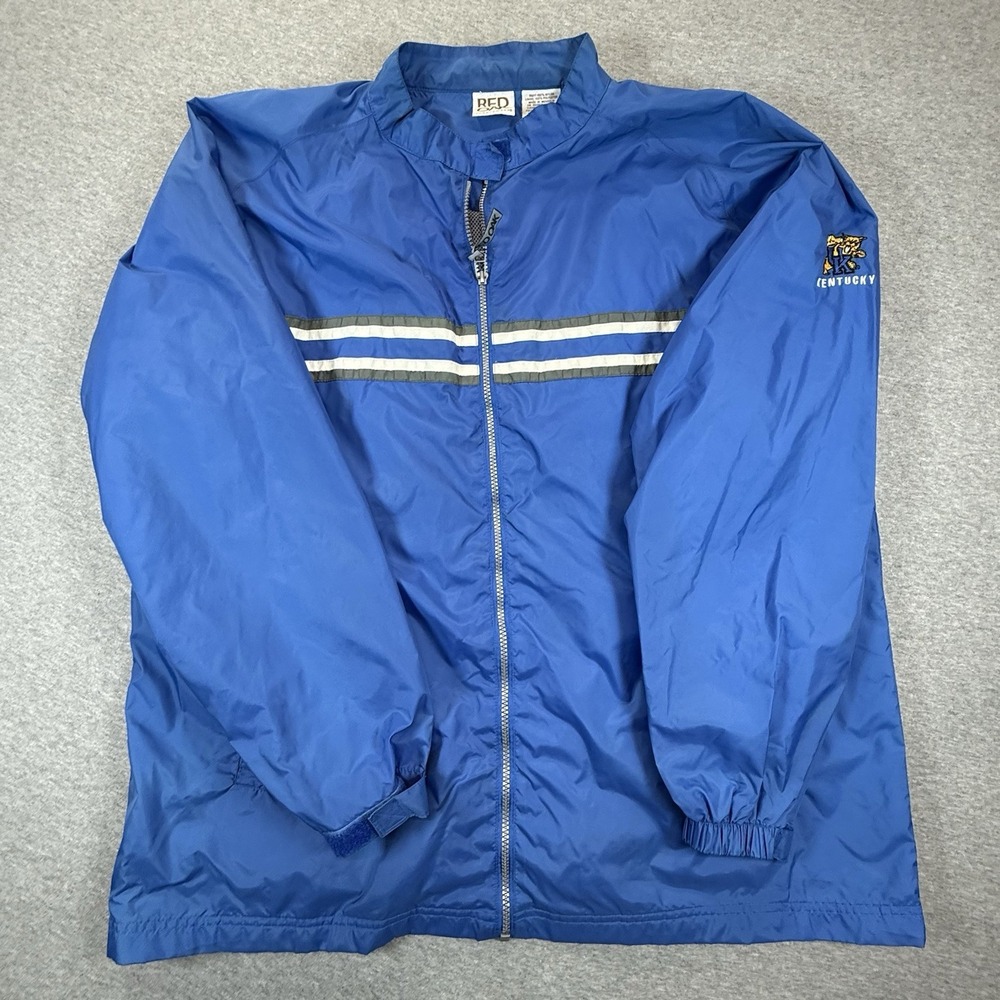 Red Oak VTG Kentucky Wildcats Full Zip Mens Wind Breaker Size XL